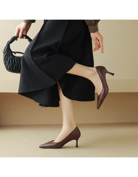 Martin Boots Pointed Toe High Heel Padded Leather Women's Boots Martin Boots Pointed Toe High Heel Padded Leather Women's Boots