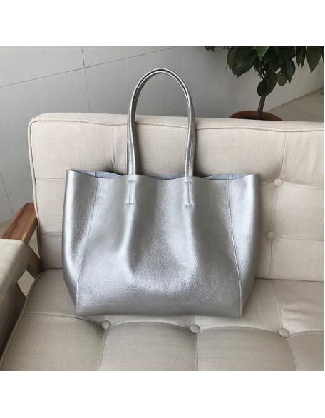 Hundreds of leather Tote bag shoulder big bag female simple fashion cowhide oversized capacity women's bag Hundreds of leather Tote bag shoulder big bag female simple fashion cowhide oversized capacity women's bag